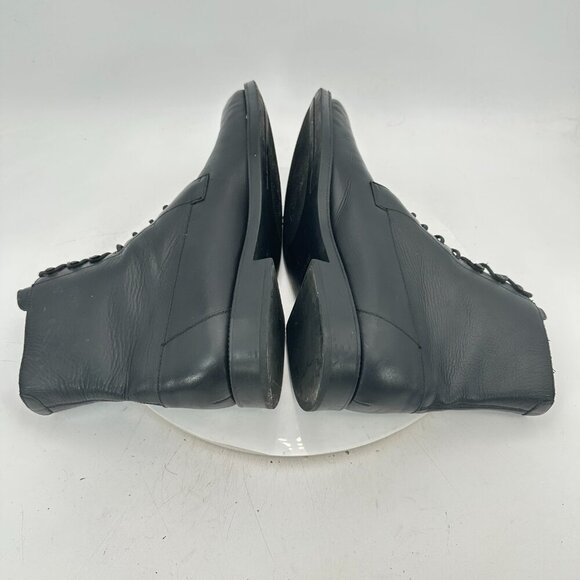 A. Testoni Men Size 10.5 Black Leather Plain Toe Lace Up Ankle Boot - Picture 6 of 13